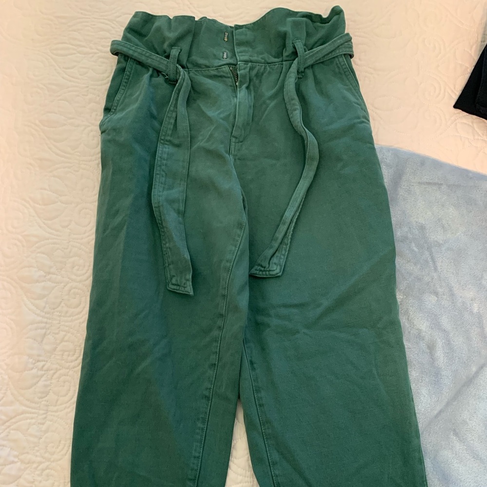 BlankNYC Green Ruffled Pants